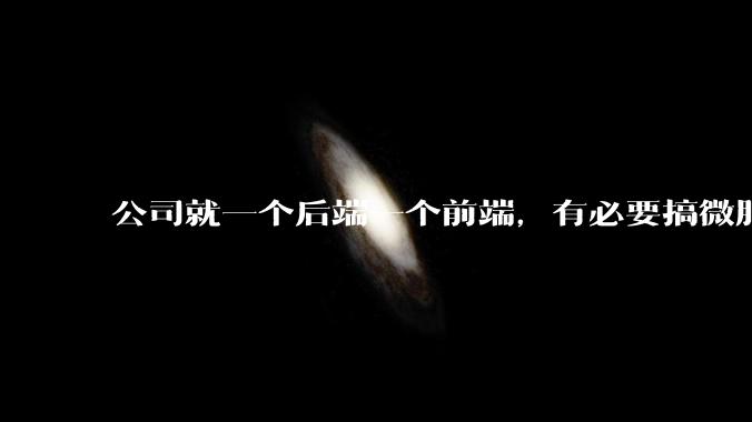 公司就一个后端一个前端，有必要搞微服务吗？