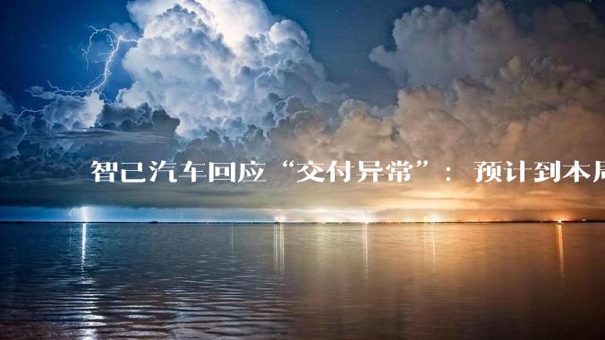 智己汽车回应“交付异常”:预计到本周末可完成所有订单及车辆交付