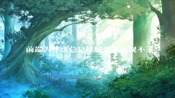 前端为什么总是推脱效果实现不了？